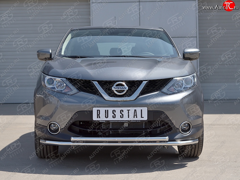15 449 р. Защита переднего бампера (2 трубыØ42 мм, нержавейка) SLITKOFF  Nissan Qashqai  2 (2013-2019) J11 дорестайлинг  с доставкой в г. Керчь