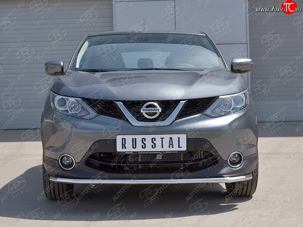 13 399 р. Защита переднего бампера (Ø42 мм, нержавейка, SPB) SLITKOFF  Nissan Qashqai  2 (2013-2019) J11 дорестайлинг  с доставкой в г. Керчь