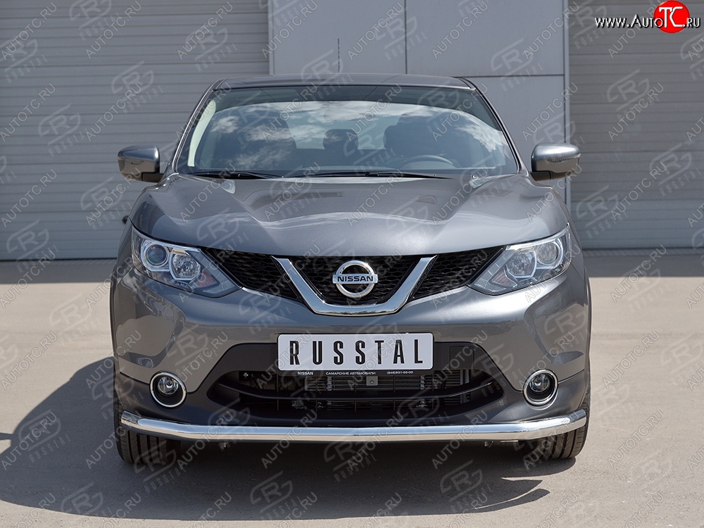 14 199 р. Защита переднего бампера (Ø42 мм, нержавейка) SLITKOFF Nissan Qashqai 2 J11 дорестайлинг (2013-2019)  с доставкой в г. Керчь