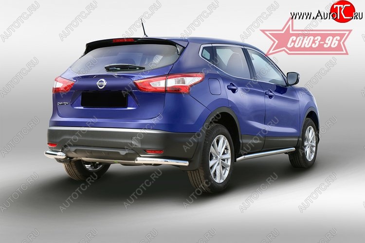 10 799 р. Защита заднего бампера Souz-96 (d60) Nissan Qashqai 2 J11 дорестайлинг (2013-2019)  с доставкой в г. Керчь