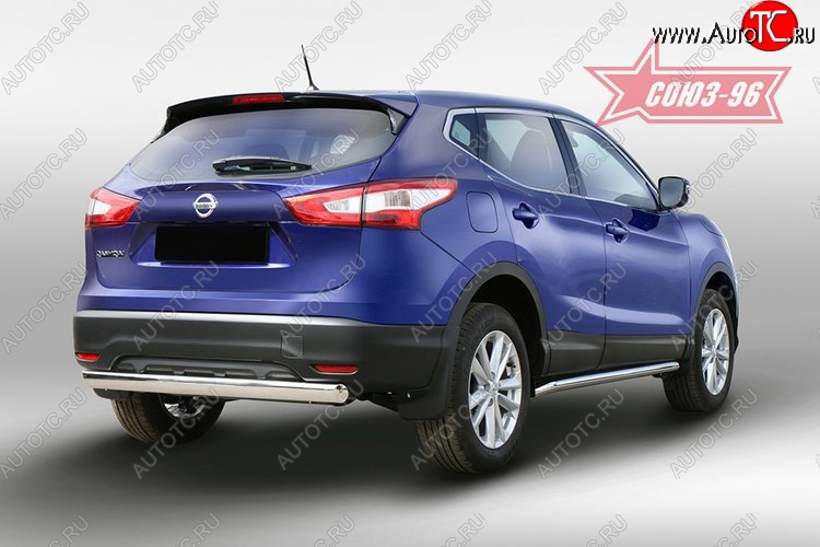 1 043 р. Защита заднего бампера Souz-96 (d76х42) Nissan Qashqai 2 J11 дорестайлинг (2013-2019)  с доставкой в г. Керчь
