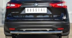 Одинарная защита заднего бампера из трубы с округлым сгибом диаметром 63 мм SLITKOFF Nissan Qashqai  2 (2013-2019) J11 дорестайлинг
