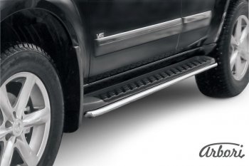 11 699 р. Защита заднего бампера Arbori (нержавейка, 1 труба d42 mm). Nissan Pathfinder R51 рестайлинг (2009-2014)  с доставкой в г. Керчь. Увеличить фотографию 2