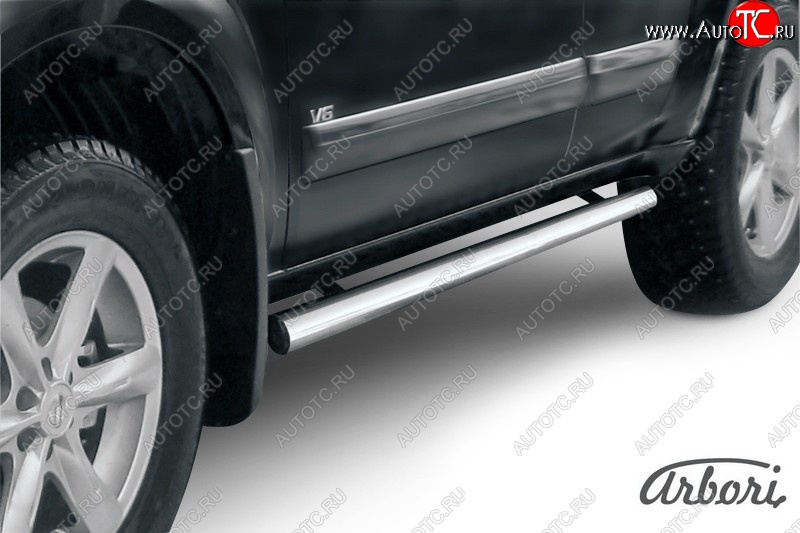 12 509 р. Защита штатных порогов Arbori (нержавейка, d76 mm). Nissan Pathfinder R51 рестайлинг (2009-2014)  с доставкой в г. Керчь