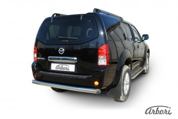 13 319 р. Защита заднего бампера Arbori (нержавейка, 1 труба d76 mm). Nissan Pathfinder R51 рестайлинг (2009-2014)  с доставкой в г. Керчь. Увеличить фотографию 2