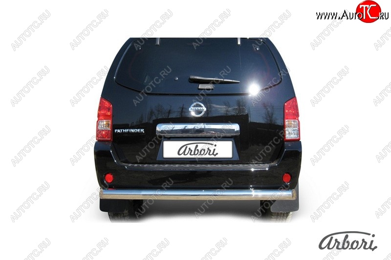 13 319 р. Защита заднего бампера Arbori (нержавейка, 1 труба d76 mm). Nissan Pathfinder R51 рестайлинг (2009-2014)  с доставкой в г. Керчь