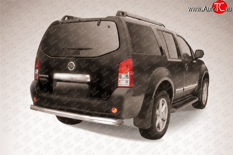 13 499 р. Защита заднего бампера из трубы диаметром 76 мм Slitkoff  Nissan Pathfinder  R51 (2009-2014) рестайлинг (Нержавейка, Полированная)  с доставкой в г. Керчь