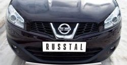 11 499 р. Защита переднего бампера (Ø75х42 мм, нержавейка) Russtal Nissan Qashqai +2 1 J10 рестайлинг (2010-2014)  с доставкой в г. Керчь. Увеличить фотографию 2
