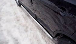 70 999 р. Защита порогов из круглой трубы диаметром 63 мм Russtal Nissan Qashqai +2 1 J10 рестайлинг (2010-2014) (Защита порогов с со скосами на торцах (вариант 1))  с доставкой в г. Керчь. Увеличить фотографию 2