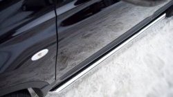 70 999 р. Защита порогов из круглой трубы диаметром 63 мм Russtal Nissan Qashqai +2 1 J10 рестайлинг (2010-2014) (Защита порогов с со скосами на торцах (вариант 1))  с доставкой в г. Керчь. Увеличить фотографию 4
