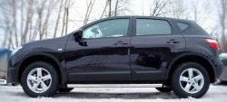 70 999 р. Защита порогов из круглой трубы диаметром 63 мм Russtal Nissan Qashqai +2 1 J10 рестайлинг (2010-2014) (Защита порогов с со скосами на торцах (вариант 1))  с доставкой в г. Керчь. Увеличить фотографию 6