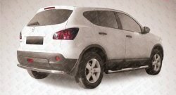 Защита заднего бампера из трубы диаметром 57 мм Slitkoff Nissan Qashqai +2  1 (2010-2014) J10 рестайлинг