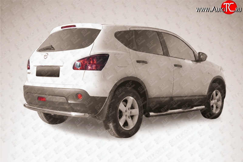10 899 р. Защита заднего бампера из трубы диаметром 57 мм Slitkoff Nissan Qashqai +2 1 J10 рестайлинг (2010-2014) (Нержавейка, Полированная)  с доставкой в г. Керчь