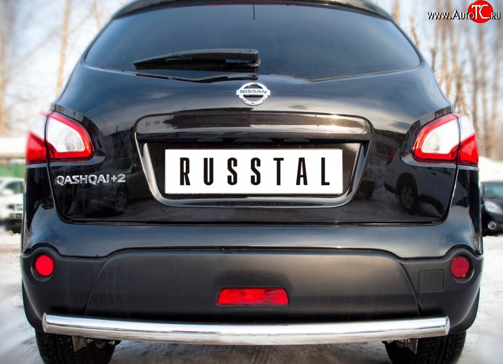 15 249 р. Одинарная защита заднего бампера из трубы диаметром 63 мм SLITKOFF  Nissan Qashqai +2  1 (2010-2014) J10 рестайлинг  с доставкой в г. Керчь