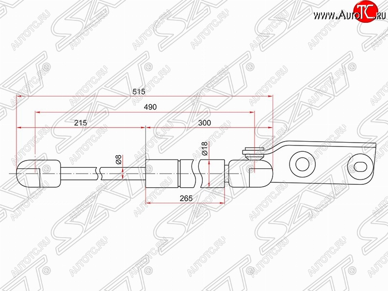1 069 р. Правый газовый упор крышки багажника SAT Nissan AD Y11 (1999-2008)  с доставкой в г. Керчь