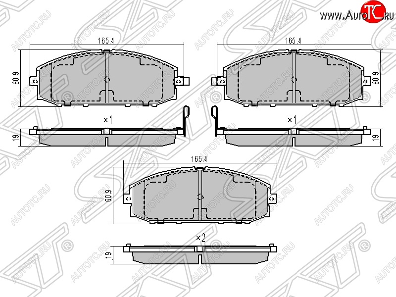 1 599 р. Колодки тормозные SAT (передние)  Nissan Patrol  5 (1997-2010) Y61 дорестайлинг, Y61 1-ый рестайлинг, Y61 2-ой рестайлинг  с доставкой в г. Керчь