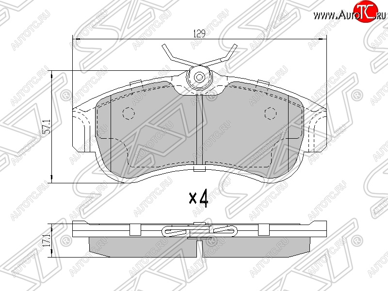 939 р. Колодки тормозные SAT (передние)  Nissan Almera ( N15,  N16) - Primera  1 седан  с доставкой в г. Керчь