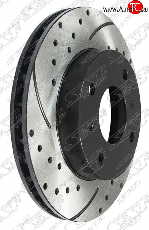 5 299 р. Комплект тормозных дисков SAT (перфорированые, передние, d 257) Nissan Primera седан P11 дорестайлинг (1995-2000)  с доставкой в г. Керчь