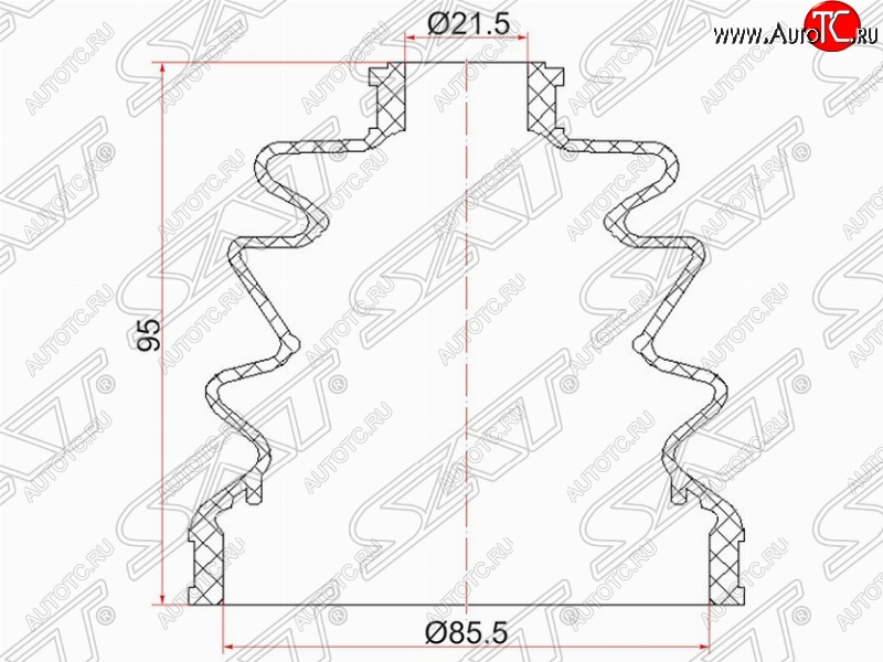 389 р. Пыльник ШРУСа (наружный) SAT Nissan Sunny N14 (1990-1998)  с доставкой в г. Керчь