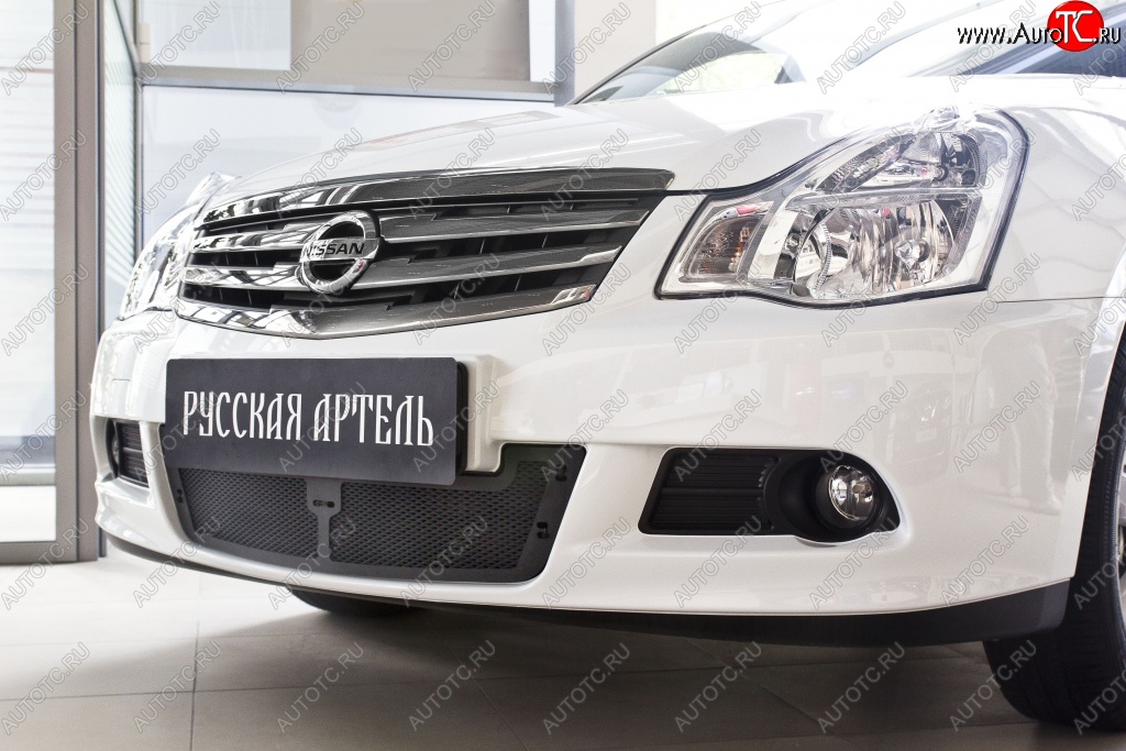 2 159 р. Защитная сетка решетки переднего бампера РА Nissan Almera G15 седан (2012-2019)  с доставкой в г. Керчь