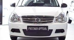 1 059 р. Зимняя заглушка решетки переднего бампера РА Nissan Almera G15 седан (2012-2019)  с доставкой в г. Керчь. Увеличить фотографию 2
