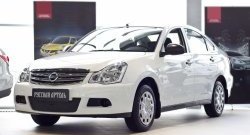 1 059 р. Зимняя заглушка решетки переднего бампера РА Nissan Almera G15 седан (2012-2019)  с доставкой в г. Керчь. Увеличить фотографию 3