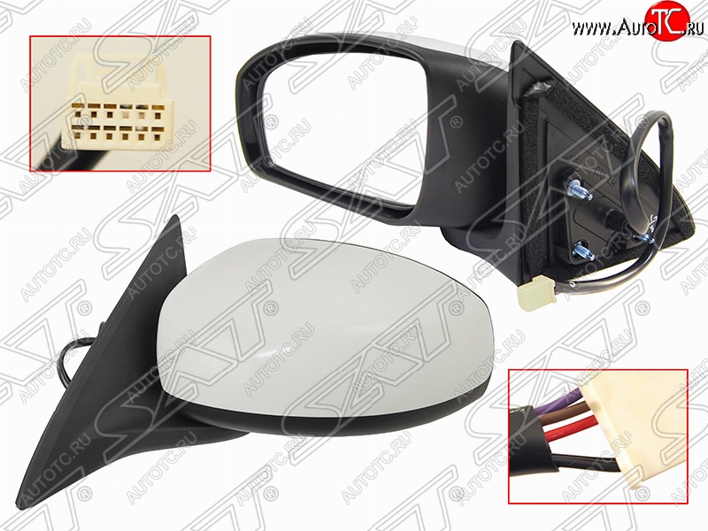 3 299 р. Боковое левое зеркало заднего вида SAT (обогрев, 5 контактов) Nissan Almera G15 седан (2012-2019) (Неокрашенное)  с доставкой в г. Керчь