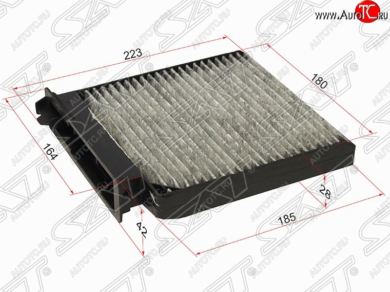 329 р. Фильтр салонный SAT (угольный, 223/185х180/164х42/28 mm)  Nissan Almera  G15 (2012-2019), Nissan Micra  K12 (2002-2010), Nissan Note  1 (2004-2013), Nissan Terrano  D10 (2013-2022), Renault Clio ( CB,  BB,  KR,  CR,  BR) (1998-2013), Renault Duster  HS (2010-2015), Renault Logan  1 (2004-2016), Renault Sandero  (BS) (2009-2014), Renault Sandero Stepway  (BS) (2010-2014), Renault Symbol  седан (2002-2008), Renault Twingo  2 (2007-2014)  с доставкой в г. Керчь