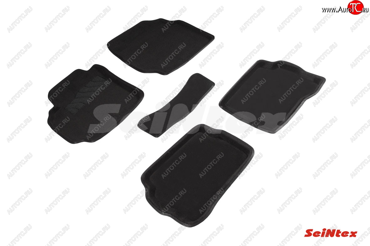 4 999 р. Комплект 3D ковриков в салон (ворсовые / чёрные) Seintex  Nissan Almera Classic  седан (2006-2013) B10  с доставкой в г. Керчь