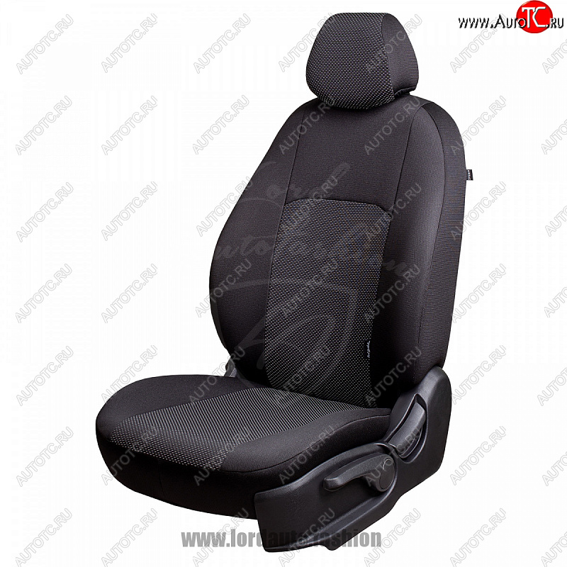 5 999 р. Чехлы для сидений Lord Autofashion Дублин (жаккард, сплошная спинка). Nissan Almera Classic седан B10 (2006-2013) (Черный, вставка Ёж Белый)  с доставкой в г. Керчь