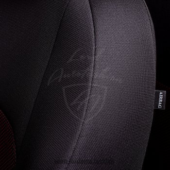 5 999 р. Чехлы для сидений Lord Autofashion Дублин (жаккард, сплошная спинка) Nissan Almera Classic седан B10 (2006-2013) (Черный, вставка Ёж Красный)  с доставкой в г. Керчь. Увеличить фотографию 3