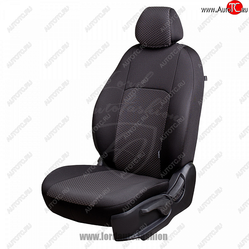 5 999 р. Чехлы для сидений Lord Autofashion Дублин (жаккард, сплошная спинка) Nissan Almera Classic седан B10 (2006-2013) (Черный, вставка Сеул серый)  с доставкой в г. Керчь