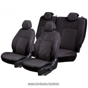 5 999 р. Чехлы для сидений Lord Autofashion Дублин (жаккард, сплошная спинка) Nissan Almera Classic седан B10 (2006-2013) (Черный, вставка Сеул серый)  с доставкой в г. Керчь. Увеличить фотографию 2