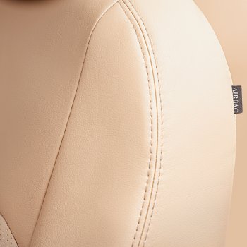 9 449 р. Чехлы для сидений Lord Autofashion Турин (экокожа, сплошная спинка, 3 Г-образных подголовника)  Nissan Almera Classic  седан (2006-2013) B10 (Бежевый, вставка бежевая)  с доставкой в г. Керчь. Увеличить фотографию 3