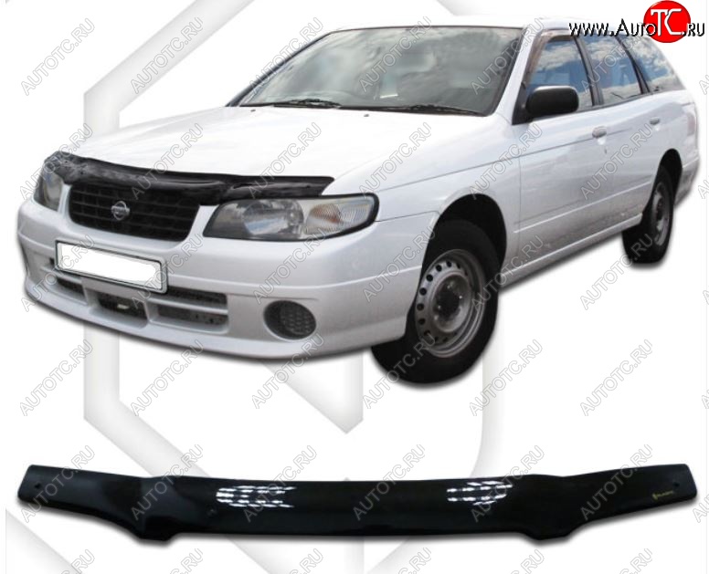 1 999 р. Дефлектор капота CA-Plastic Nissan Avenir (1999-2005) (Classic черный, Без надписи)  с доставкой в г. Керчь