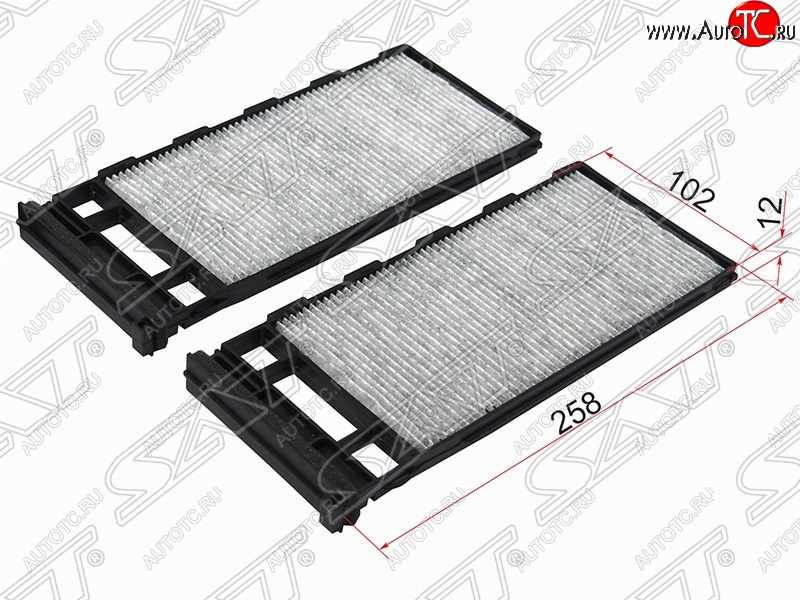 399 р. Фильтр салонный SAT (угольный, 258х102х12 mm)  Nissan Avenir - Safari  Y61  с доставкой в г. Керчь