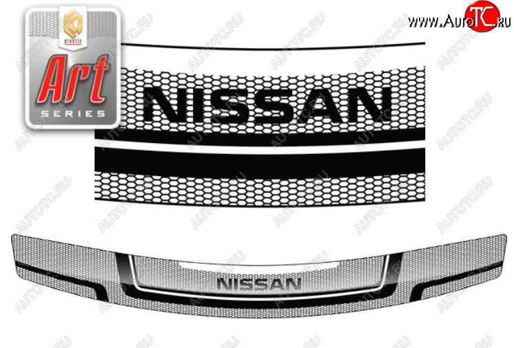 2 299 р. Дефлектор капота CA-Plastiс  Nissan Bassara (1999-2003) (серия Art белая)  с доставкой в г. Керчь