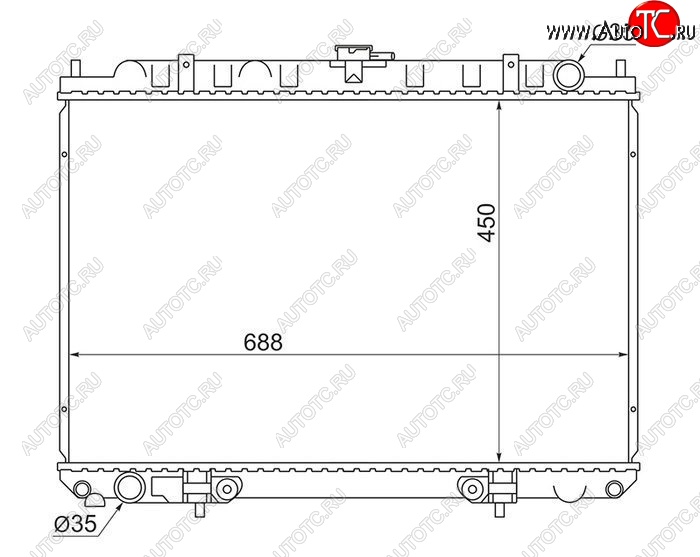 6 849 р. Радиатор двигателя (пластинчатый, МКПП/АКПП) SAT Nissan Presage U30 дорестайлинг (1998-2001)  с доставкой в г. Керчь