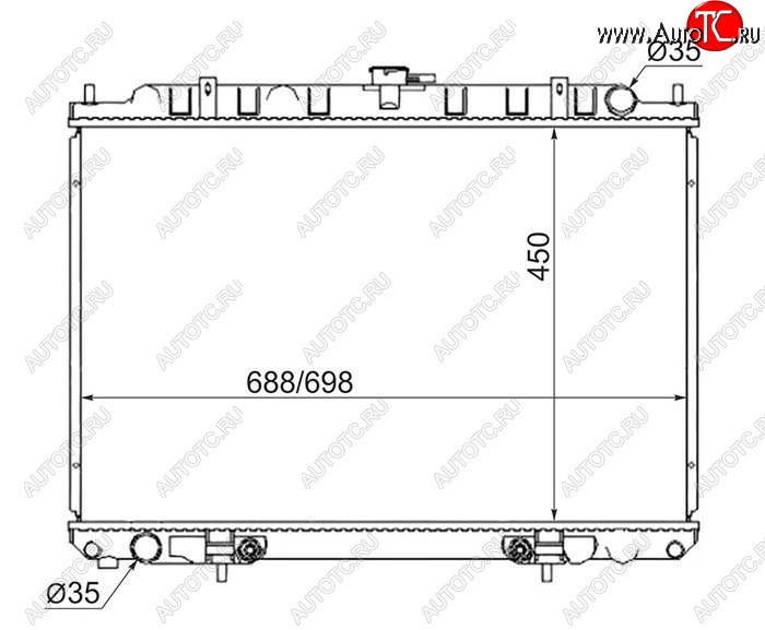 6 599 р. Радиатор двигателя (пластинчатый, МКПП/АКПП) SAT Nissan Presage U30 дорестайлинг (1998-2001)  с доставкой в г. Керчь
