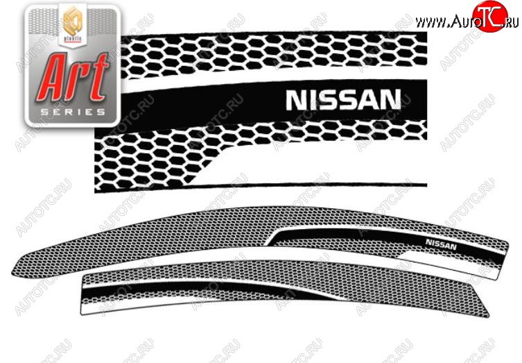 2 199 р. Дефлектора окон CA-Plastic  Nissan Bluebird Sylphy  седан (2005-2012) G11 (Серия Art графит, Без хром.молдинга)  с доставкой в г. Керчь
