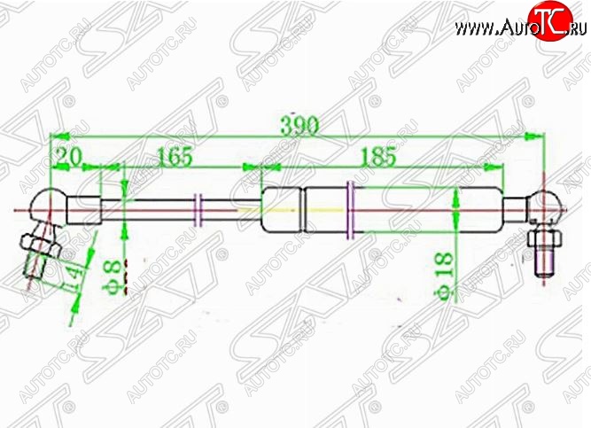 779 р. Газовый упор капота SAT  Nissan Cefiro  A32 - Maxima  A32  с доставкой в г. Керчь