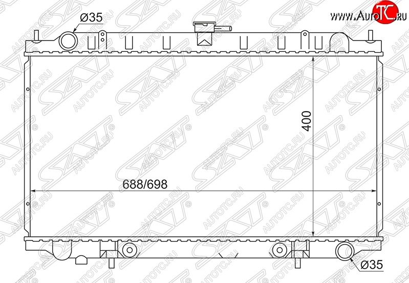 5 599 р. Радиатор двигателя (пластинчатый, 2.0-3.5, МКПП/АКПП) SAT Nissan Maxima A32 (1994-2000)  с доставкой в г. Керчь