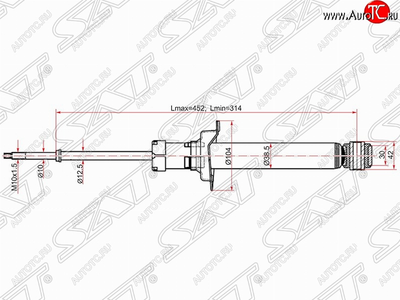 2 699 р. Амортизатор задний SAT (установка на левую или правую сторону) Nissan Maxima A32 (1994-2000)  с доставкой в г. Керчь