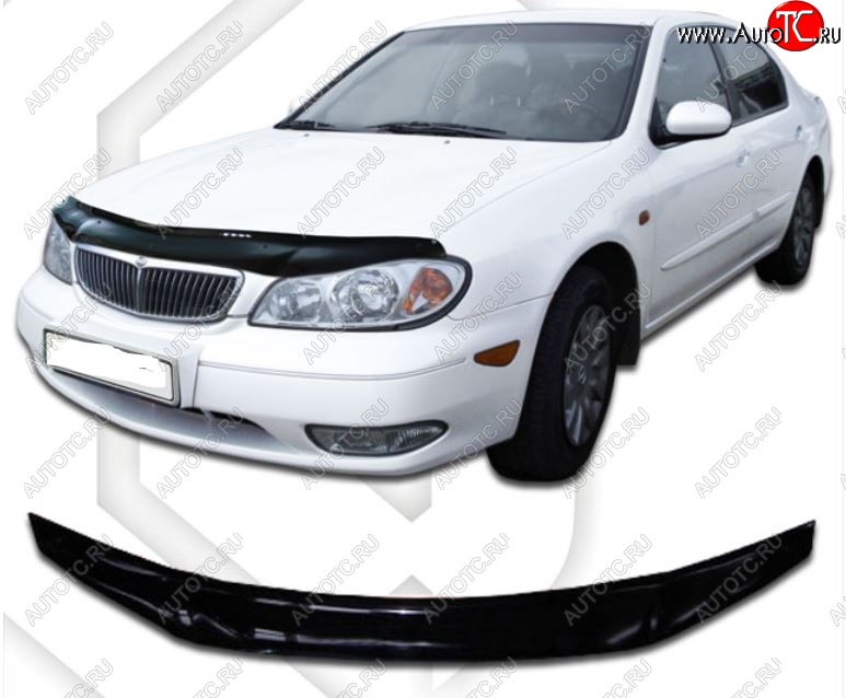 2 799 р. Дефлектор капота CA-Plastic Nissan Cefiro A33 (1998-2003) (Classic черный, Без надписи)  с доставкой в г. Керчь