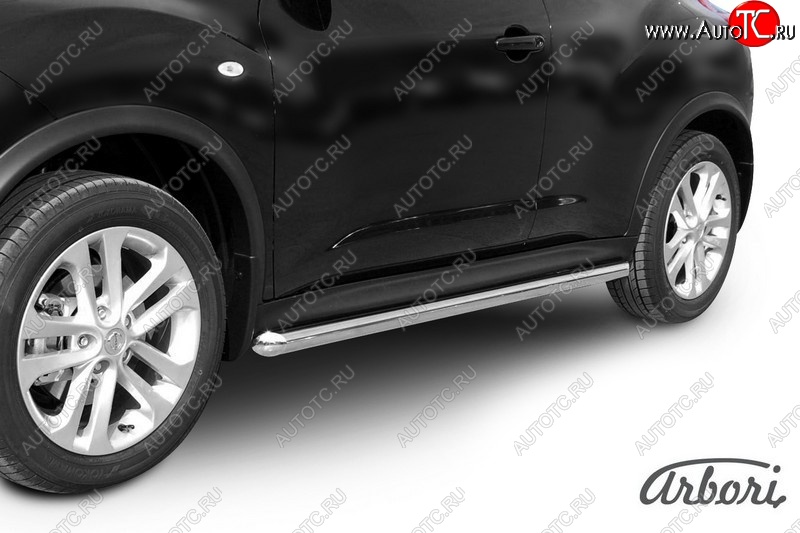 12 959 р. Защита штатных порогов 4WD Arbori (нержавейка, d76 mm). Nissan Juke 1 YF15 рестайлинг (2014-2020)  с доставкой в г. Керчь