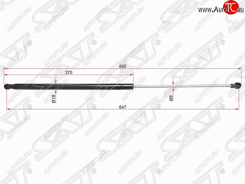 659 р. Газовый упор крышки багажника SAT  Nissan Juke  1 YF15 (2010-2020) дорестайлинг, рестайлинг  с доставкой в г. Керчь