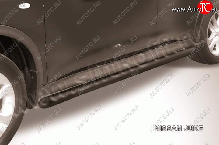 10 349 р. Защита порогов d57 (4WD) Slitkoff  Nissan Juke  1 YF15 (2010-2014) дорестайлинг (сталь с полимерным покрытием, цвет черный)  с доставкой в г. Керчь