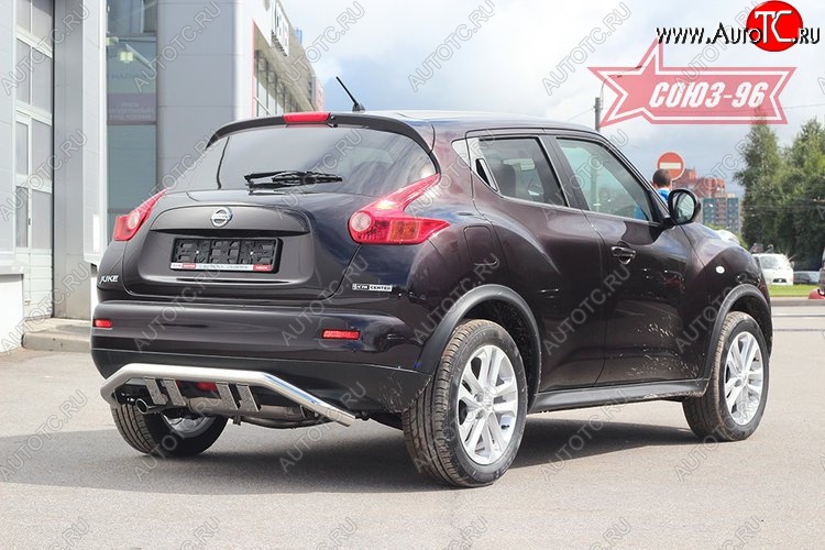 17 729 р. Защита заднего бампера с элементами из профиля 4х4 Souz-96 (d60) Nissan Juke 1 YF15 рестайлинг (2014-2020)  с доставкой в г. Керчь