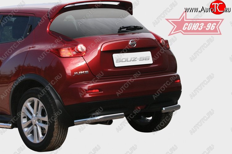 9 629 р. Защита заднего бампера Souz-96 (d60) Nissan Juke 1 YF15 рестайлинг (2014-2020)  с доставкой в г. Керчь
