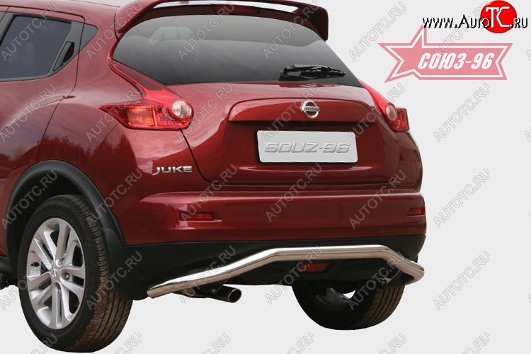 9 899 р. Защита заднего бампера Souz-96 (d60) Nissan Juke 1 YF15 рестайлинг (2014-2020)  с доставкой в г. Керчь